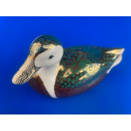 254 - Hand Decorated Porcelain Duck Marked U.V.C. 1/2/92