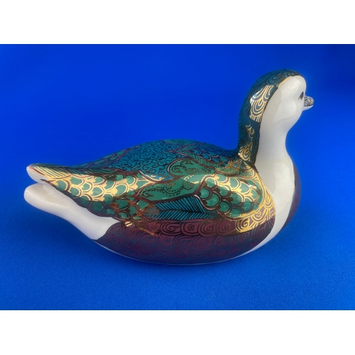 254 - Hand Decorated Porcelain Duck Marked U.V.C. 1/2/92