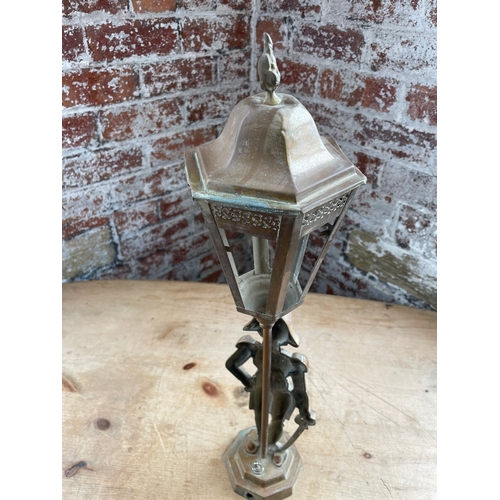 368 - Vintage Scratch Built Brass Napoleon Lamp