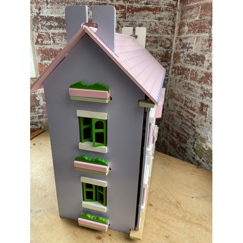 345 - Large Modern Dolls House With Dolls & Furniture