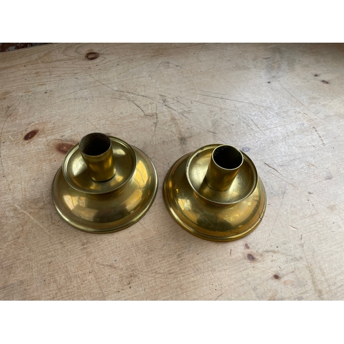 87 - Pair Of Brass Candle Holders