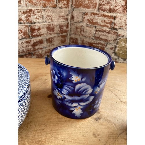 213 - Trio Of Blue & White Porcelain Items