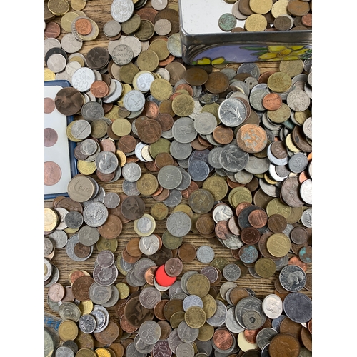 27 - Very Large Collection European, UK and US Coinage, very heavy in Floral tin