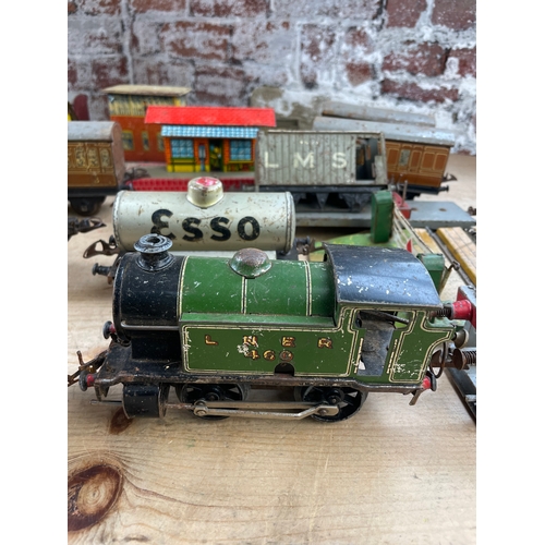 67 - O Gauge Tinplate Mechanical Trains & Rolling Stock Some Hornby