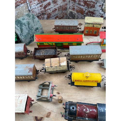 67 - O Gauge Tinplate Mechanical Trains & Rolling Stock Some Hornby