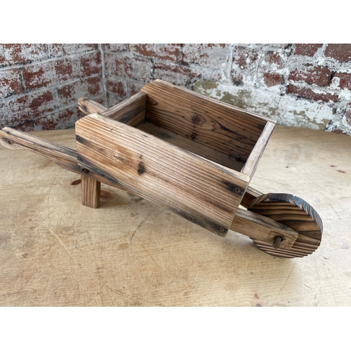 300 - Hand Crafted Wooden Wheelbarrow Planter