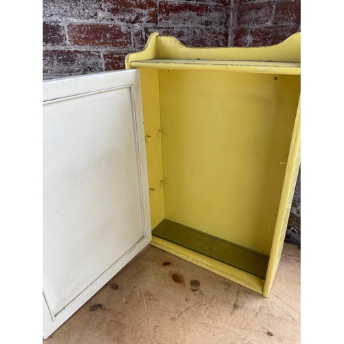 382 - Vintage Bathroom Cabinet With Bevelled Mirror Door & Glass Shelves