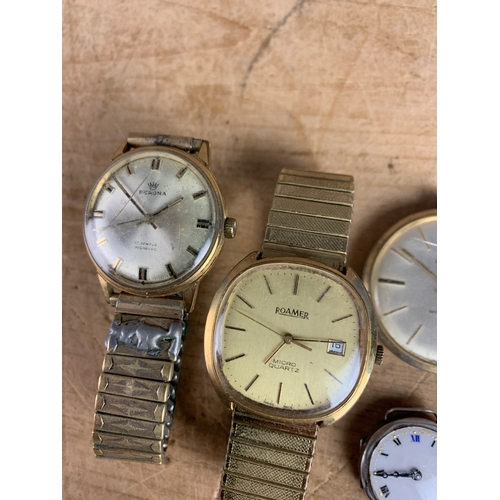 197 - Vintage Watches inc Perona, Roamer and Ingersoll. Also 925 Cased Ladies Watch. All a/f