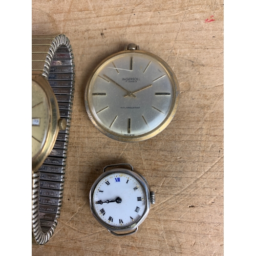 197 - Vintage Watches inc Perona, Roamer and Ingersoll. Also 925 Cased Ladies Watch. All a/f