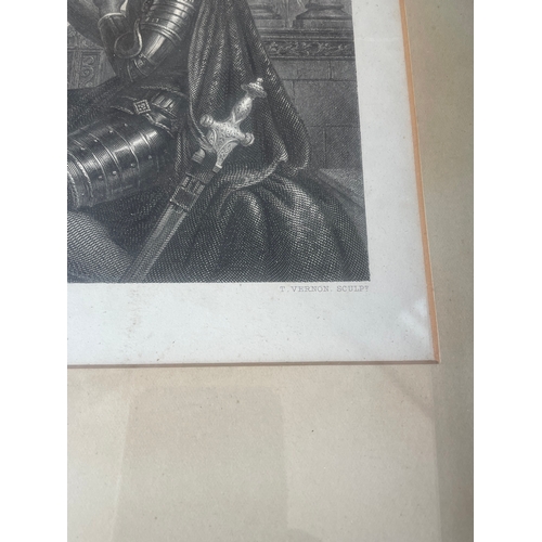 327 - Two Antique Etchings & Print Of An Old Needlework