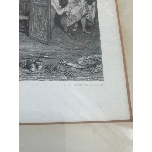 327 - Two Antique Etchings & Print Of An Old Needlework