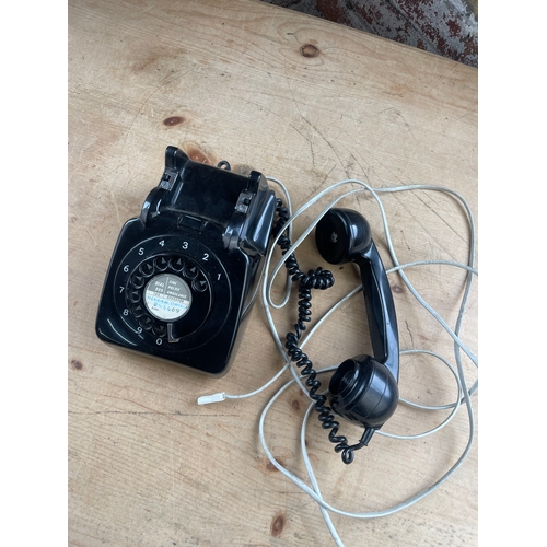 174 - Vintage Black Rotary Dial Telephone.