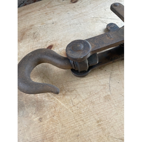 175 - Vintage Metal Hook & Steel Rope