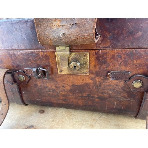 35 - Large Drew & Sons, Piccadilly Gardens Leather Travel Trunk