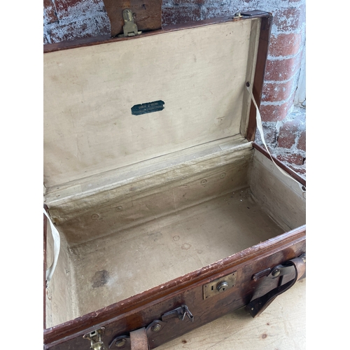 35 - Large Drew & Sons, Piccadilly Gardens Leather Travel Trunk