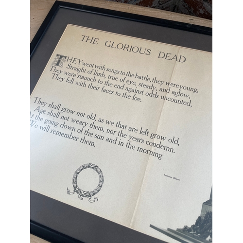 330 - Framed The Glorious Dead By Laurence Binyon