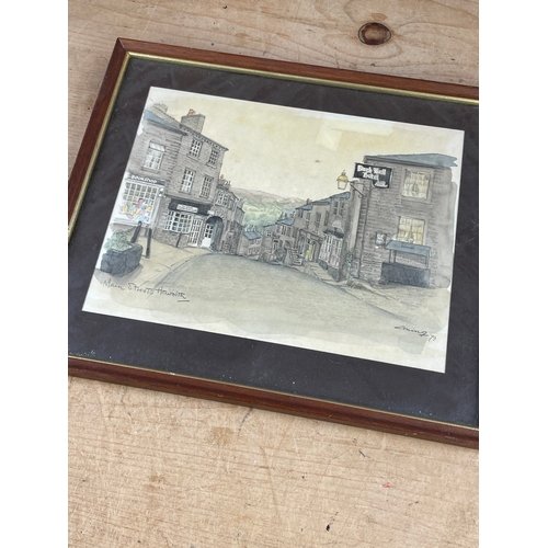 334 - Signed Watercolour Of Main Street Howarth