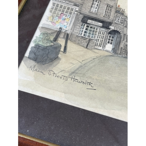 334 - Signed Watercolour Of Main Street Howarth