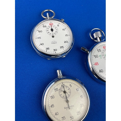 204 - Three Vintage Stop Watches For Spares Or Repair