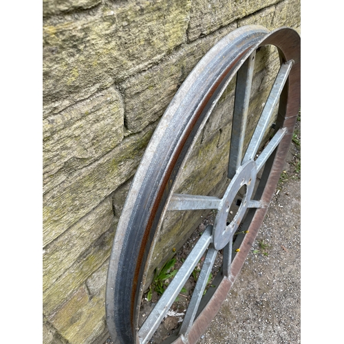 308 - Large Galvanised Wheel 109cm Diameter