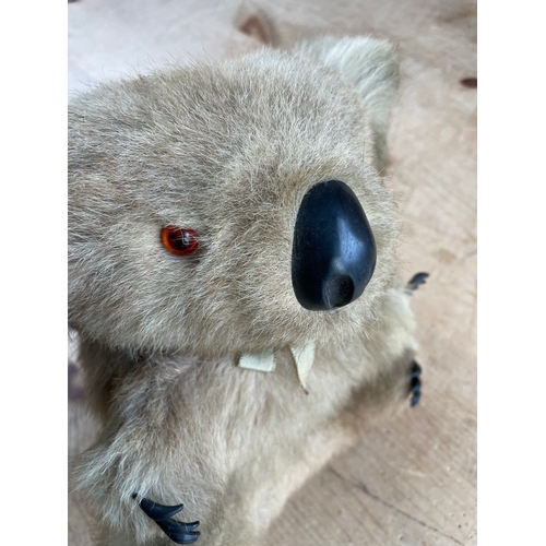 58 - Vintage Kangaroo Fur Koala Toy