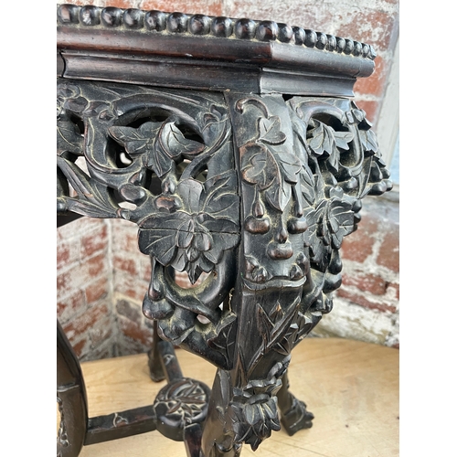 374 - Antique Carved Chinese Table, Plant Stand