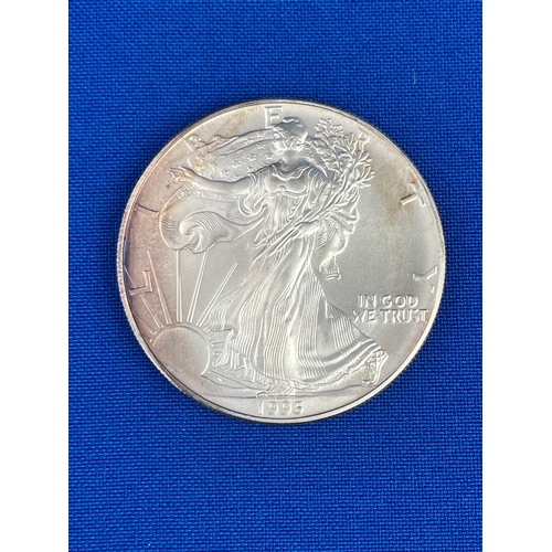 22 - 1995 Fine Silver 1oz Silver Proof Dollar