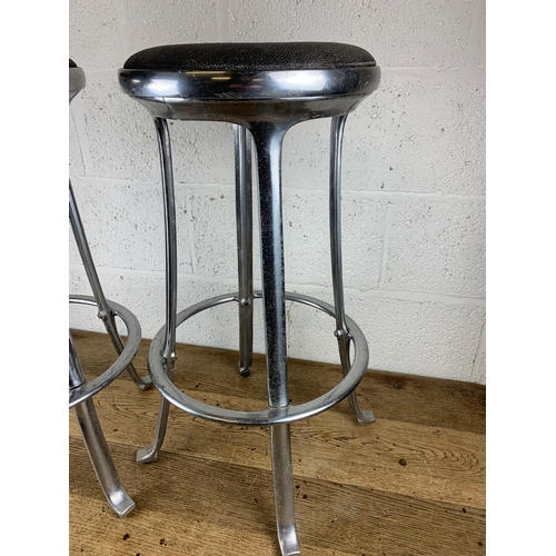 377 - Two Cast Aluminium Mid-Century Stools - Possibly Joan Casas Ortinez for Indesca