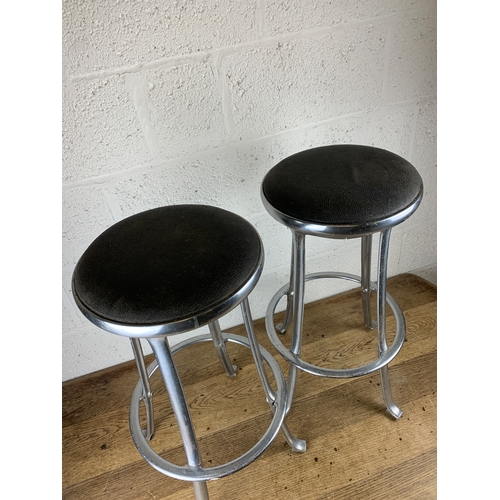 377 - Two Cast Aluminium Mid-Century Stools - Possibly Joan Casas Ortinez for Indesca