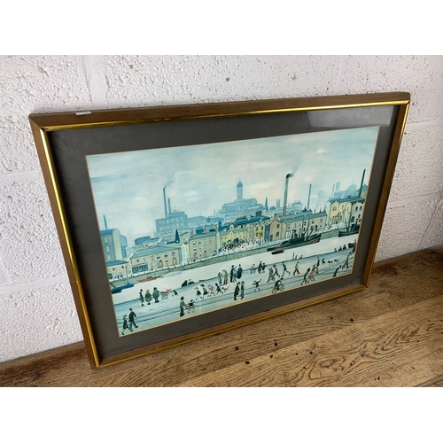 342 - Large Vintage Framed L. S. Lowry Print