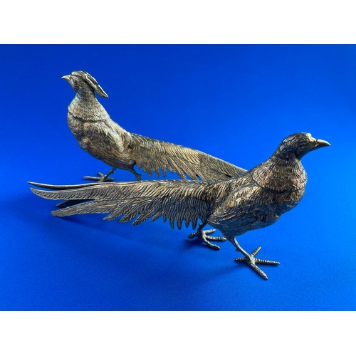 126 - Silver Plated Table Birds In The Form Of Pheasants.