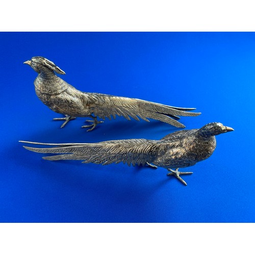 126 - Silver Plated Table Birds In The Form Of Pheasants.