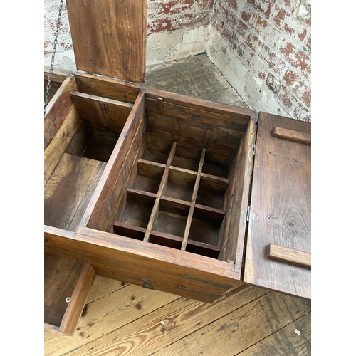 412 - Indian Merchants Chest. Would Make Fantastic Coffee Table Drinks Cabinet.