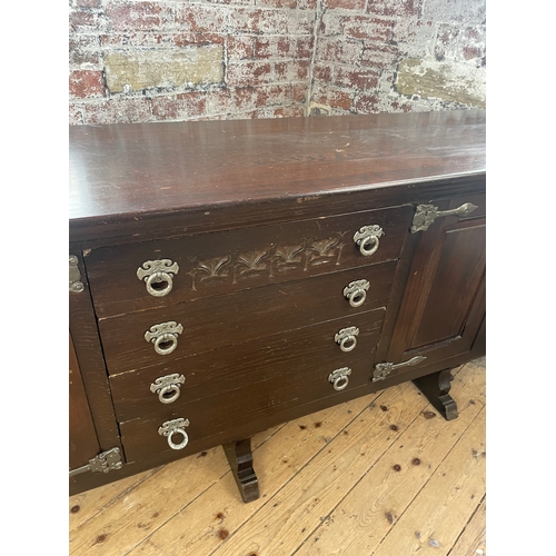 413 - Solid Mahogany Coloured Vintage Sideboard