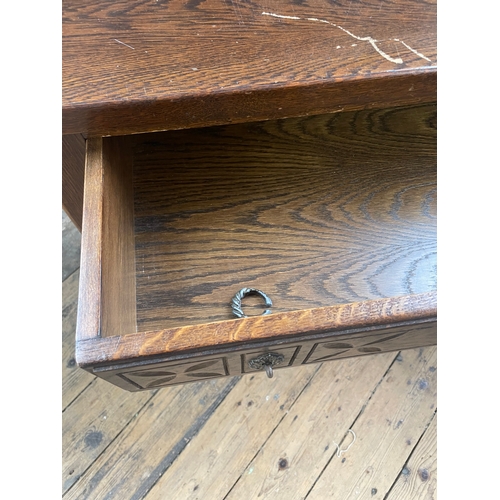 421 - Vintage Solid Wood Console / Hall Table With Drawer