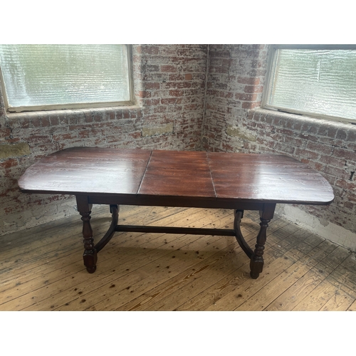 427 - Huge reproduction Period Oak Style Dining Table With 8 Chairs & Two Carvers. Extends to 237cm From 1... 