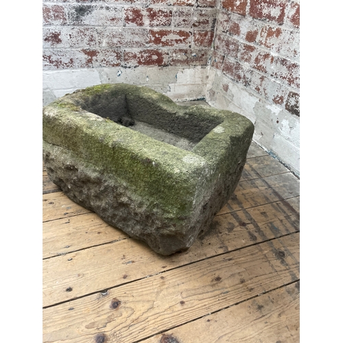 303C - Early Rectangular Carved Stone Bath