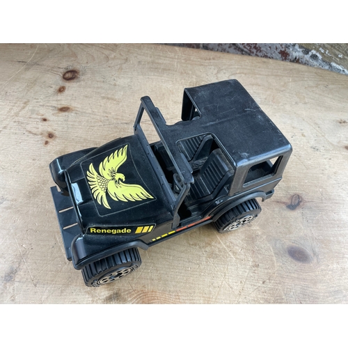 112 - Vintage Tonka Renegade Jeep Toy. Rare All Black Colour.