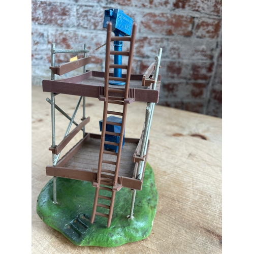 124 - Vintage Scalextric Items Inc. TV Tower, Racing Pit, Finish Line & Entrance Building