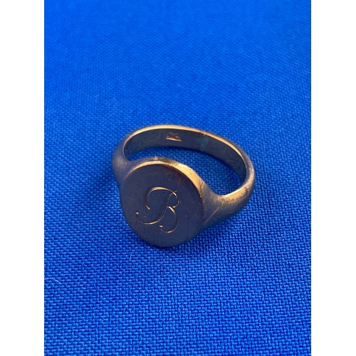 14 - 9ct Gold Signet Ring 5.56g Size N