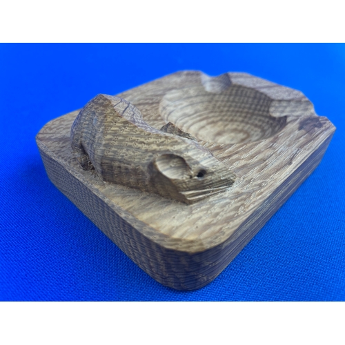 167 - Robert Mouseman Thompson Hand Carved English Oak Ash Tray