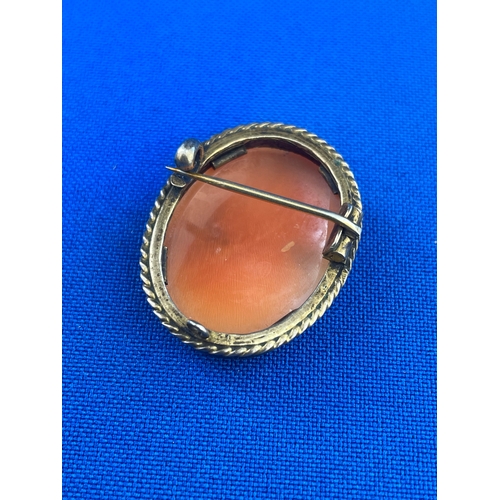 30 - Sterling Silver Mounted Cameo Brooch