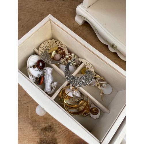 51 - Dresser Style Jewellery Box With Costume Jewellery & Watches