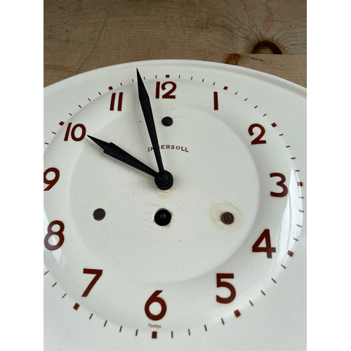 87 - Vintage Ingersol Ceramic Wall Clock. Ticking.