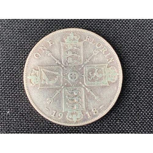 65 - King George V 1918 Silver Florin