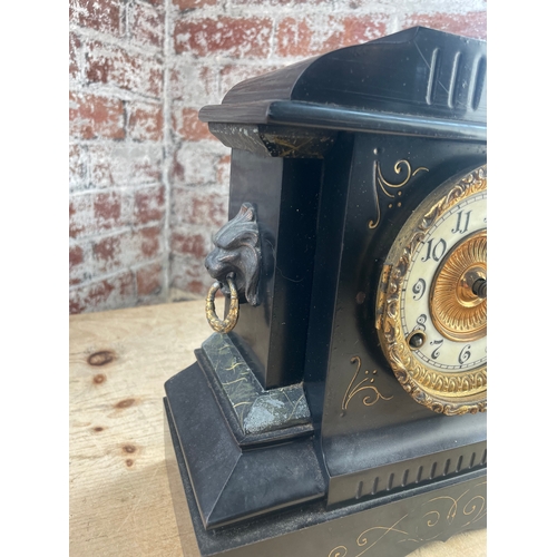 27 - Cast Iron Ansonia Clock Co Mantle Clock.