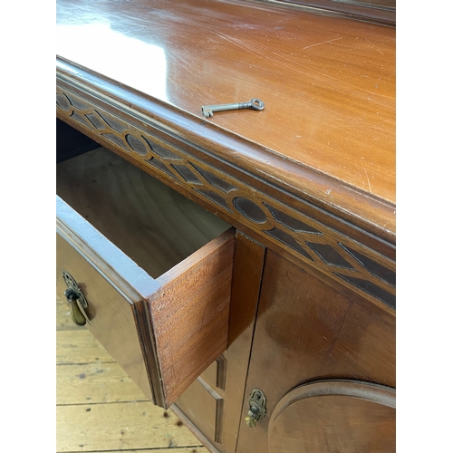 418 - Edwardian Sideboard Made By H. Leemig, House Furnisher 29 Lister Lane Halifax.