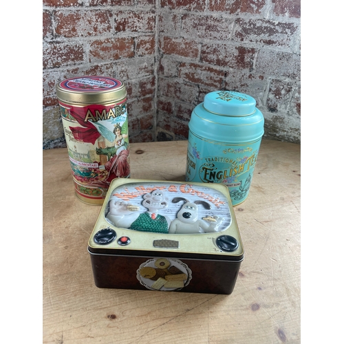 117 - Trio Of Ornate Tins Inc. Wallace & Gromit