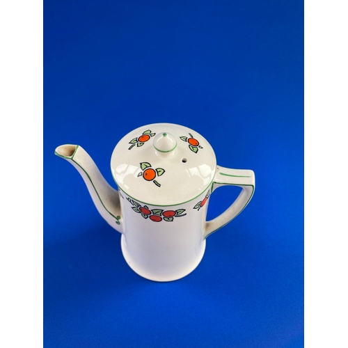 246 - Small Crown Ducal Coffee Pot With Orange Pattern