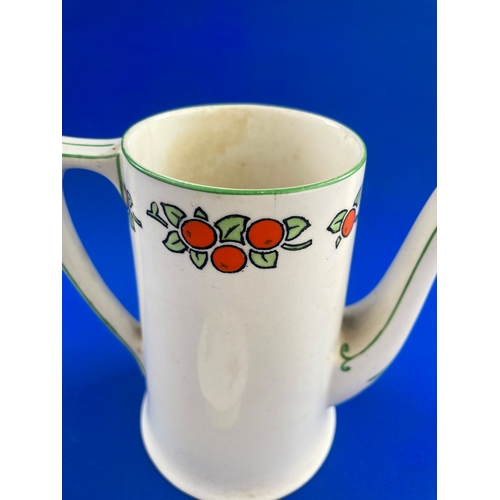 246 - Small Crown Ducal Coffee Pot With Orange Pattern